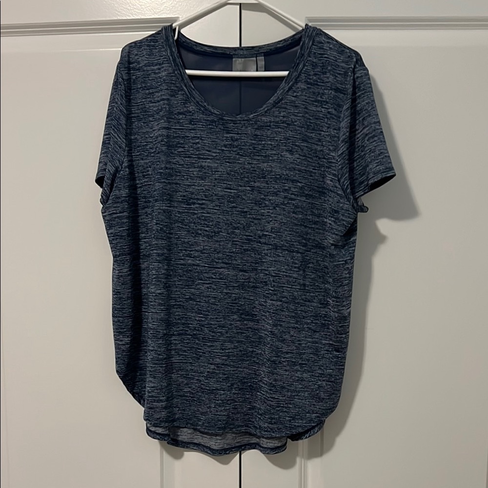 Athleta Heathered Blue Short Sleeve Tee